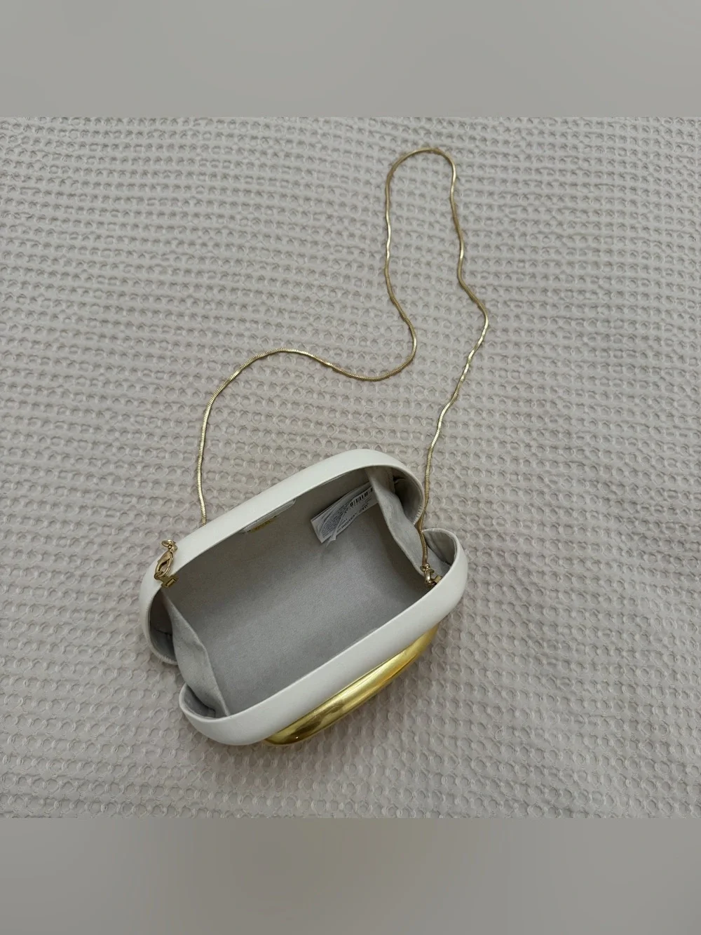 Zara gold clasp clutch bag